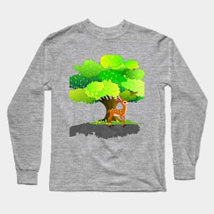 Deer under Tree Long Sleeve T-Shirt